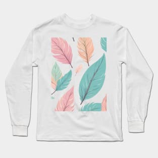 Leaves pastel seamless pattern Long Sleeve T-Shirt